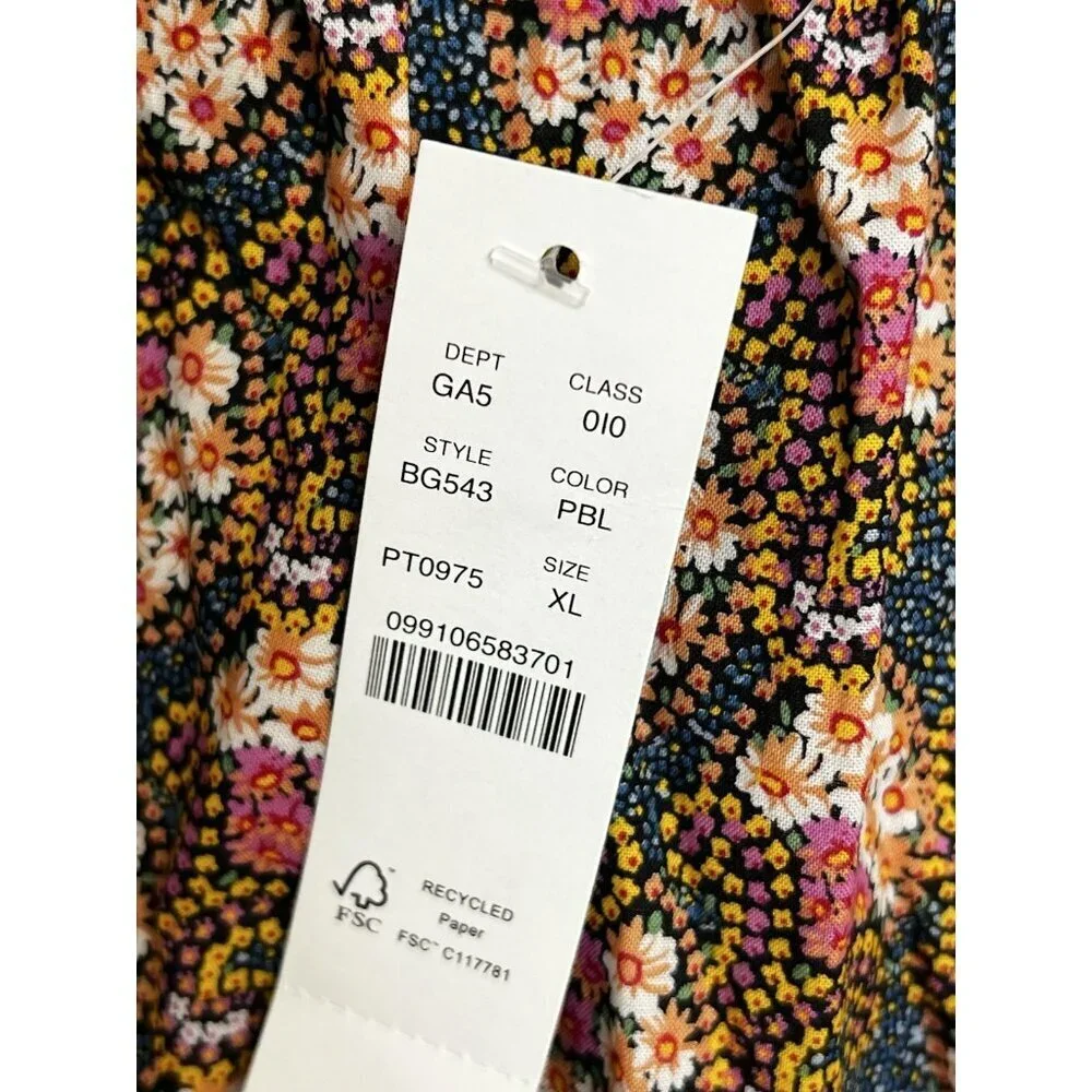 J.CREW Collection Ratti Prism Floral Print Cotton Skirt Sz XL Midi Lined Slit